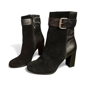 NEW! MATISSE Eaglewood Buckle Women’s Heel Suede Leather Boots Winter Black 6